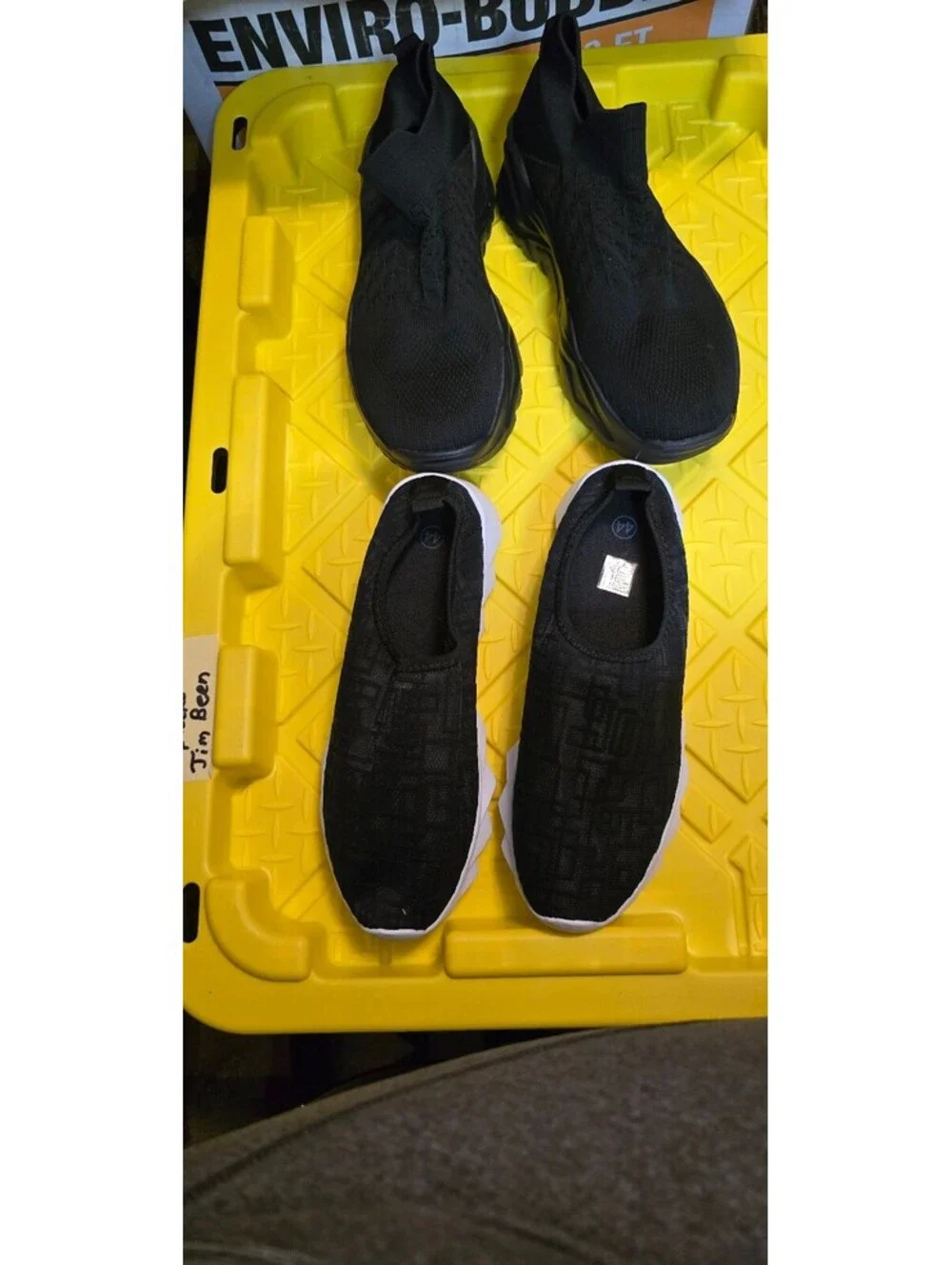 2 Pair of Unisex New Black and White Slip-On Athletic Shoes